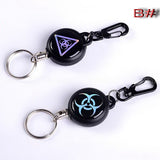 EDC Outdoor Steel Rope Burglar Keychain Tactical Retractable Key Chain Camping Key Ring