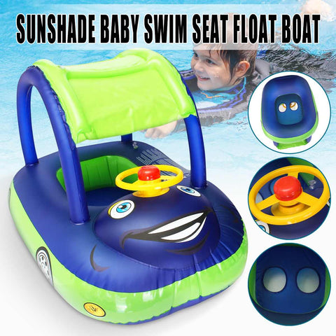 Baby Kids Summer Float Seat Boat Sun shade Tube Ring Car Swim  Pool For Ages 6-36 Months Baby Load-bearing Water Sport Fun Toys